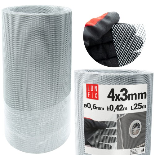 Streckmetall 0,6mm Verzinkt Maschenweite 4x3mm H420cm L25m