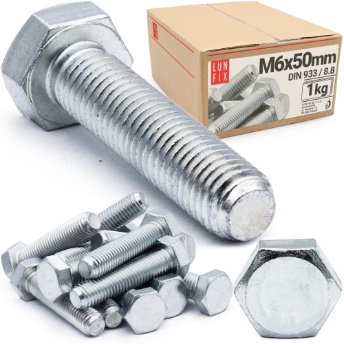 Sechskantschrauben M6x50 DIN 933 1 kg (ca.90 Stk.)