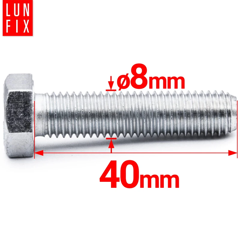 Śruba sześciokątna M8x40 ocynkowana DIN 933 klasa 8.8 1kg