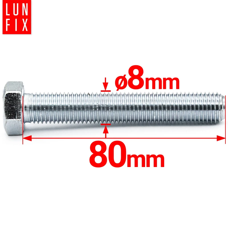 Sechskantschrauben M8x80 DIN 933 1 kg (ca.30 Stk.)