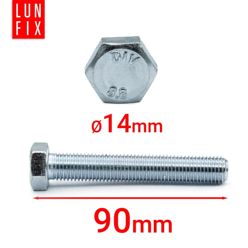 Sechskantschrauben M14x90 DIN 933 1 kg (ca.8 Stk.)