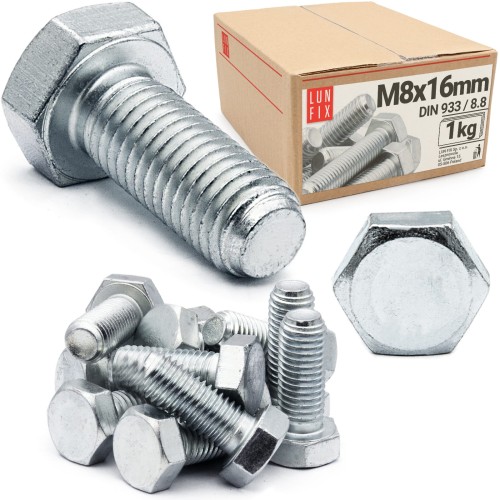 Sechskantschrauben M8x16 DIN 933 1 kg (ca.90 Stk.)