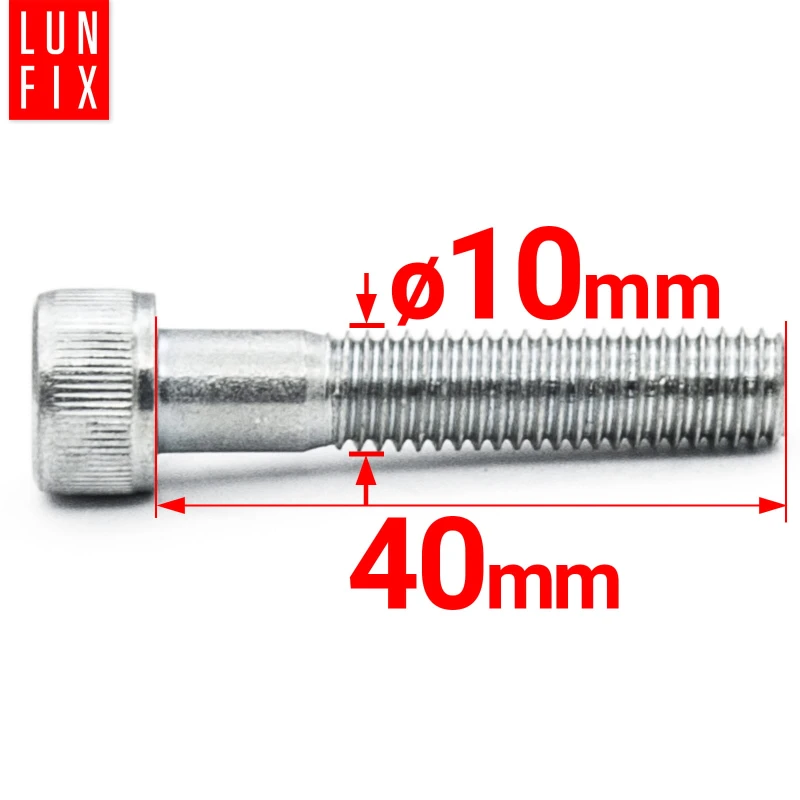 Zylinderkopfschrauben mit Innensechskant M10x40 mm Teilgewinde Festigkeitsklasse 8.8 1kg DIN 912