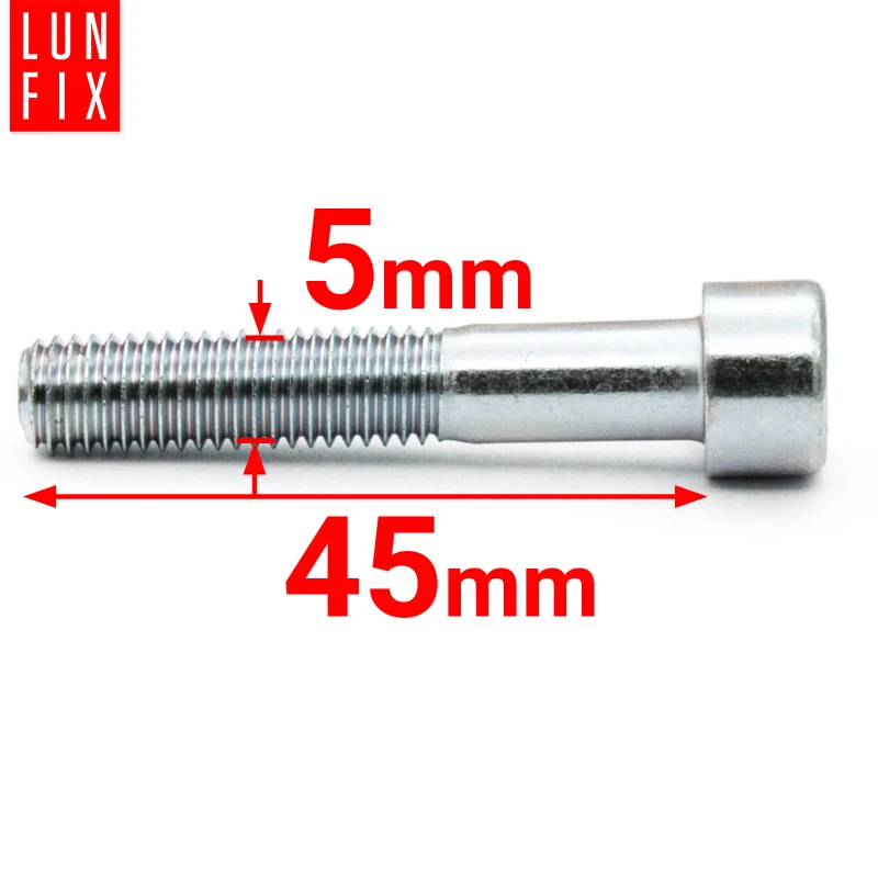 Zylinderkopfschrauben mit Innensechskant M5x45 mm Teilgewinde Festigkeitsklasse 8.8 1kg (120Stk.) DIN 912