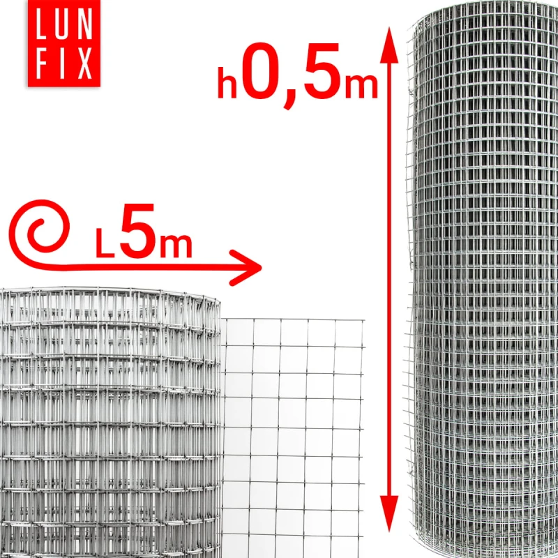 Volierendraht Hühnerdraht Verzinkt H50cm L5m Maschenweite 25x25mm Ø1mm