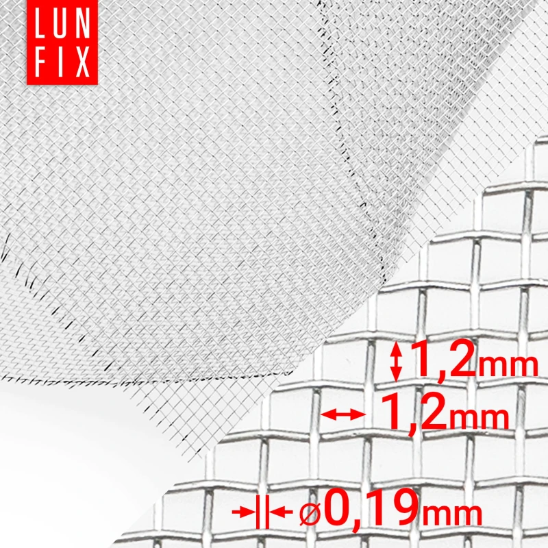 Edelstahlgitter 1,2x1,2mm AISI 304 ø0,19mm H1m L0,5m