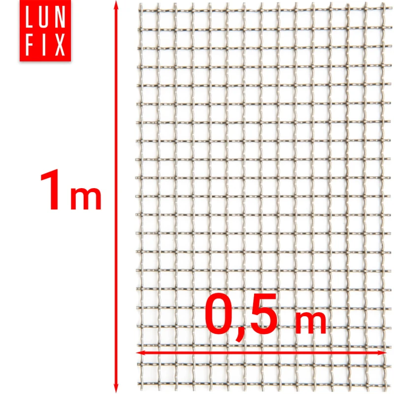 Edelstahlgitter 5x5mm AISI 304 ø1mm H1m L0,5m