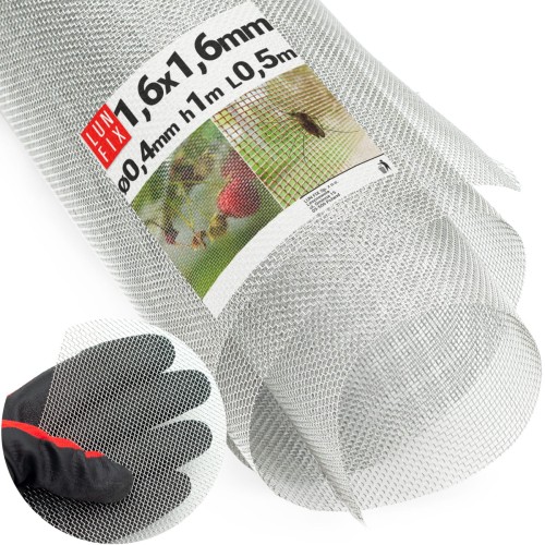 Feinmaschig Verzinkt 1,6x1,6mm ø0,4 H1m L50cm
