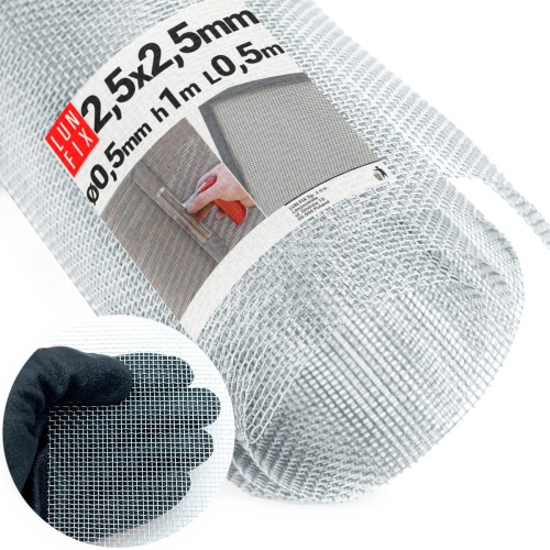 Feinmaschig Verzinkt 2,5x2,5mm ø0,4 H1m L50cm