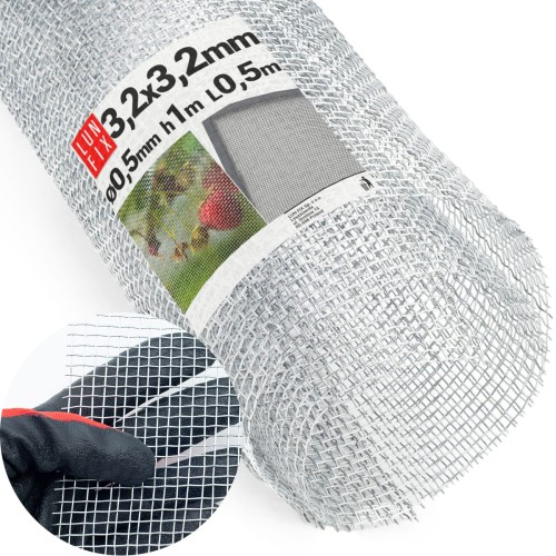 Feinmaschig Verzinkt 3,2x3,2mm ø0,5 H1m L50cm
