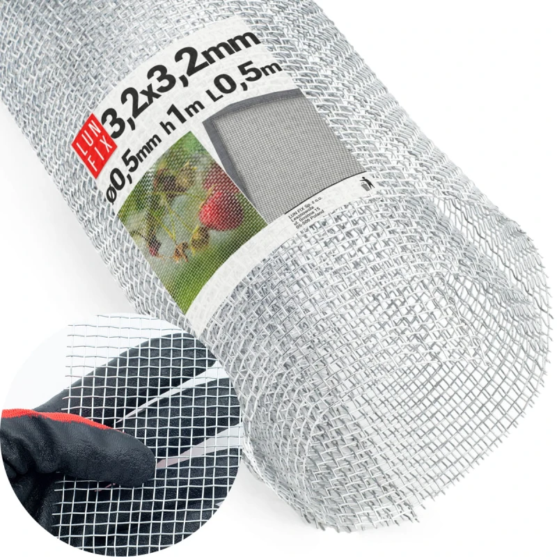 Feinmaschig Verzinkt 3,2x3,2mm ø0,5 H1m L50cm