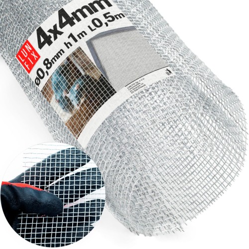 Feinmaschig Verzinkt 4x4mm ø0,4 H1m L50cm