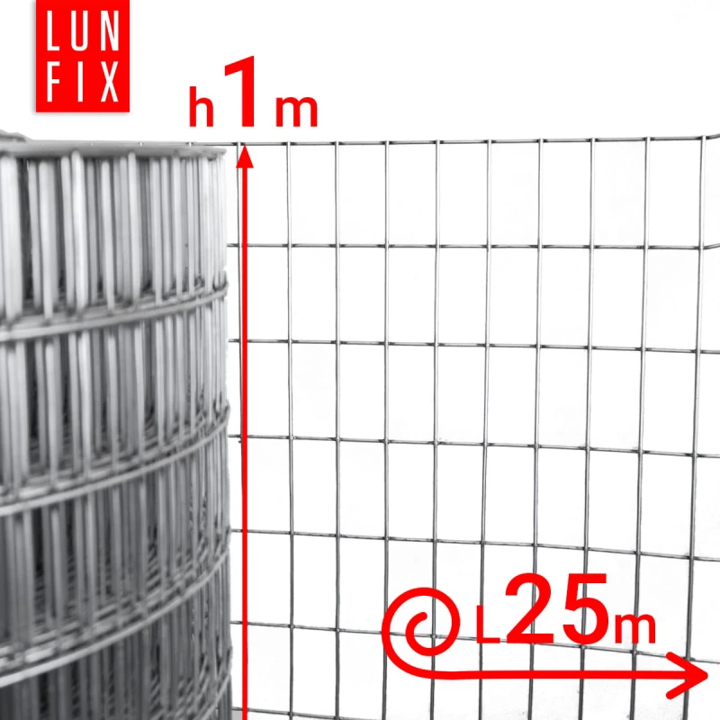 Geschweißter Verzinkt Maschendraht H1m L25m Maschenweite 50x25mm Ø1,9mm