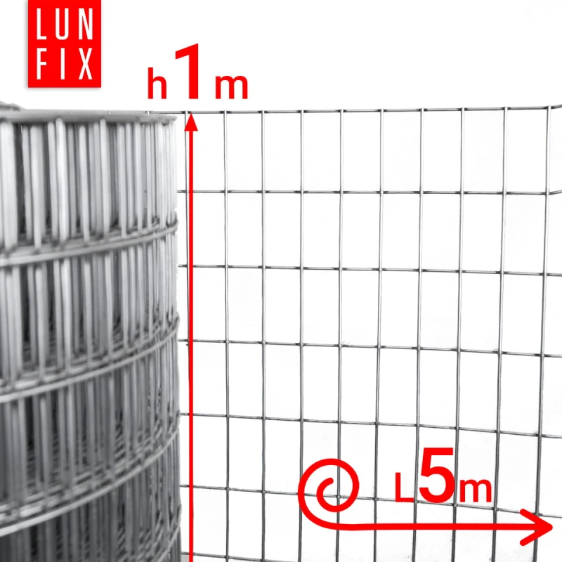 Geschweißter Verzinkt Maschendraht H1m L5m Maschenweite 50x25mm Ø1,9mm