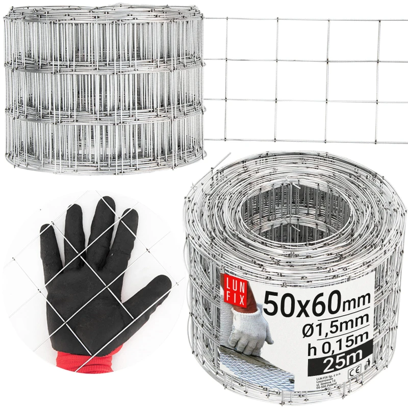 Armierungsgewebe Wand H15cm L25m Maschenweite 50x60mm Ø1,5mm