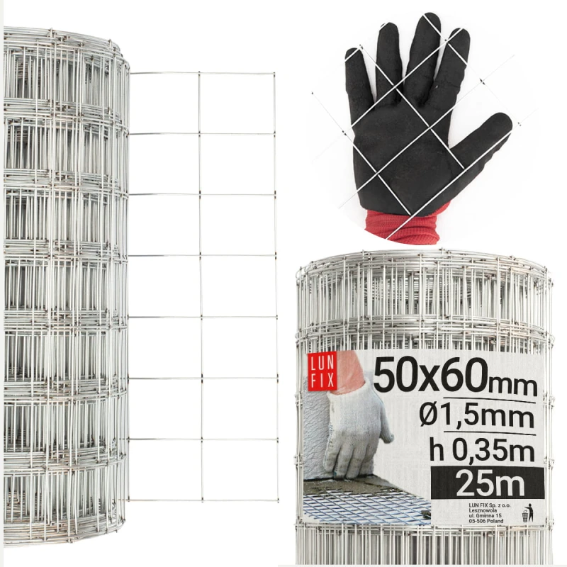 Armierungsgewebe Wand H35cm L25m Maschenweite 50x60mm Ø1,5mm