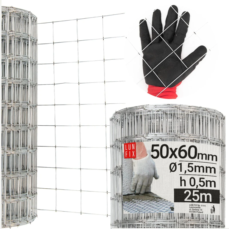 Armierungsgewebe Wand H50cm L25m Maschenweite 50x60mm Ø1,5mm