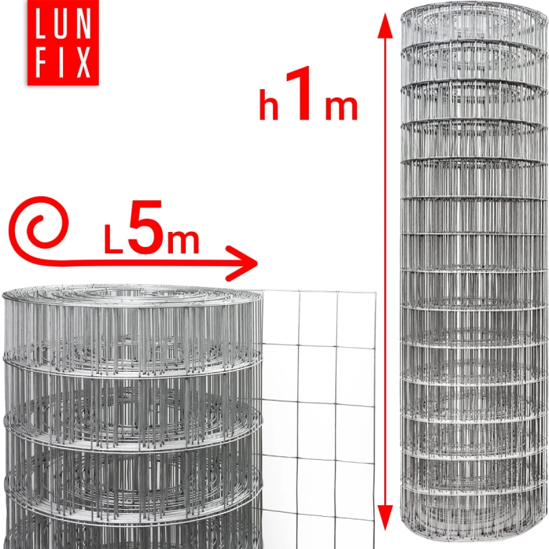 Geschweißter Verzinkt Maschendraht H1m L5m Maschenweite 75x50mm Ø1,9mm