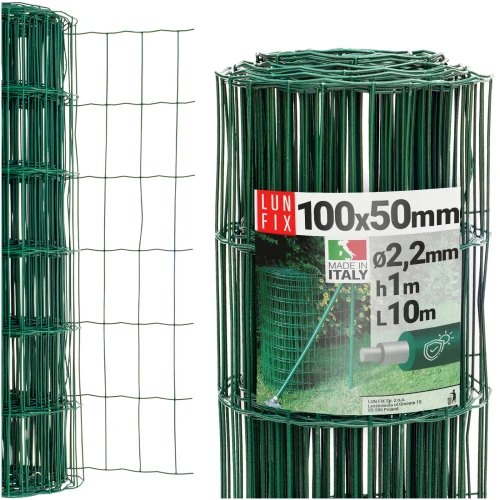 Drahtzaun Gartenzaun Grün H1m L10m Maschenweite 100x50mm Ø2,2mm