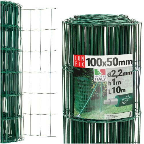 Drahtzaun Gartenzaun Grün H1m L10m Maschenweite 100x50mm Ø2,2mm