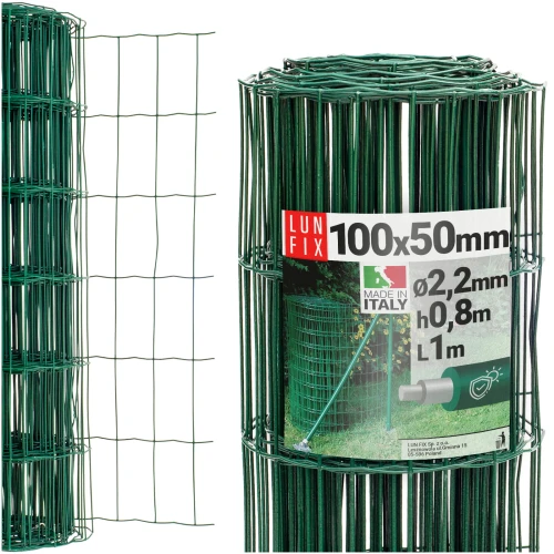 Drahtzaun Gartenzaun Grün H0,8m L1m Maschenweite 100x50mm Ø2,2mm