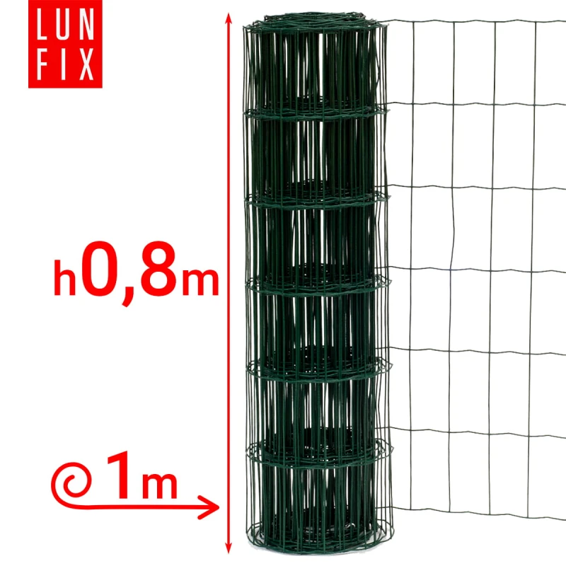 Drahtzaun Gartenzaun Grün H0,8m L1m Maschenweite 100x50mm Ø2,2mm