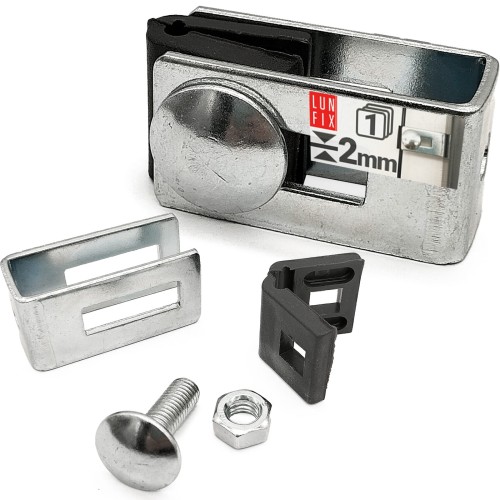 Stabmattenzaun Halter 4mm 5mm Komplett Silber Verzinkt