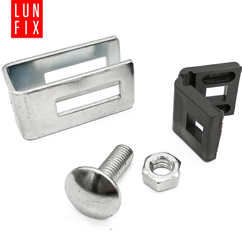Stabmattenzaun Halter 4mm 5mm Komplett Silber Verzinkt