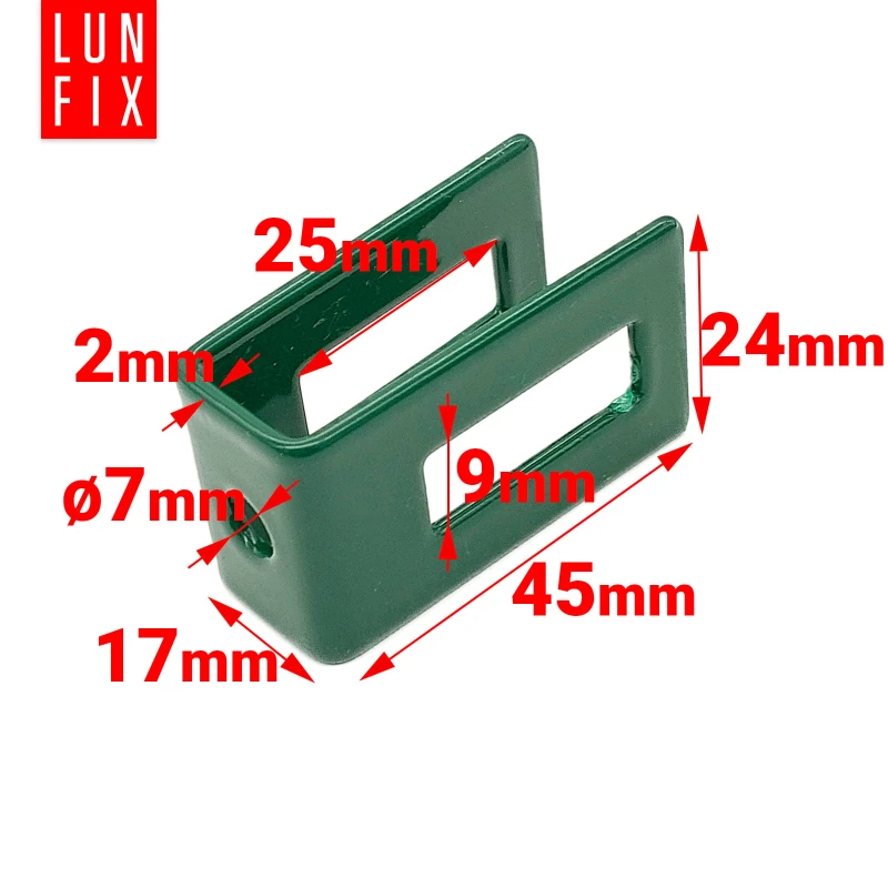 Stabmattenzaun Halter 4mm 5mm Komplett Grün