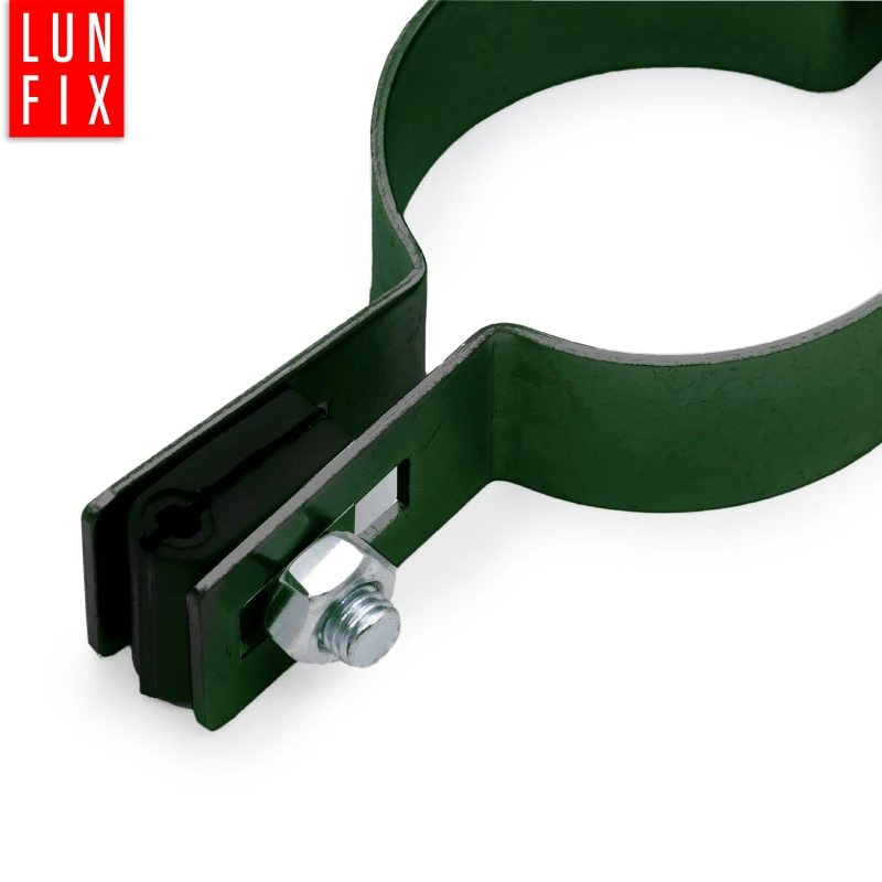 Mittelschelle Rund für 48 mm Pfosten Grün