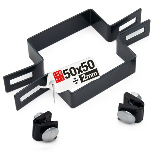 Mittelschelle Vierkant für 50x50 mm Pfosten Graphit