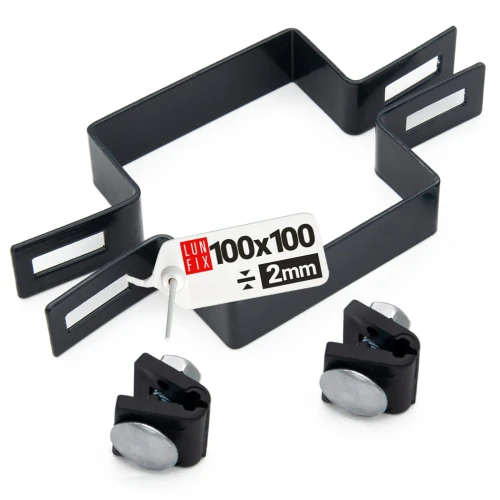 Mittelschelle Vierkant für 100x100 mm Pfosten Graphit