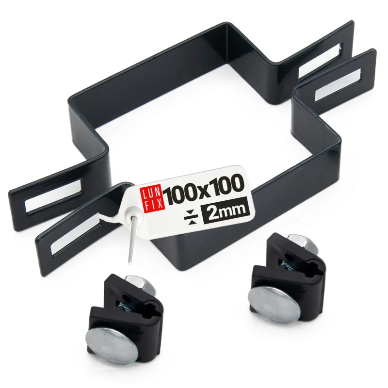 Mittelschelle Vierkant für 100x100 mm Pfosten Graphit