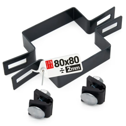 Mittelschelle Vierkant für 80x80 mm Pfosten Graphit
