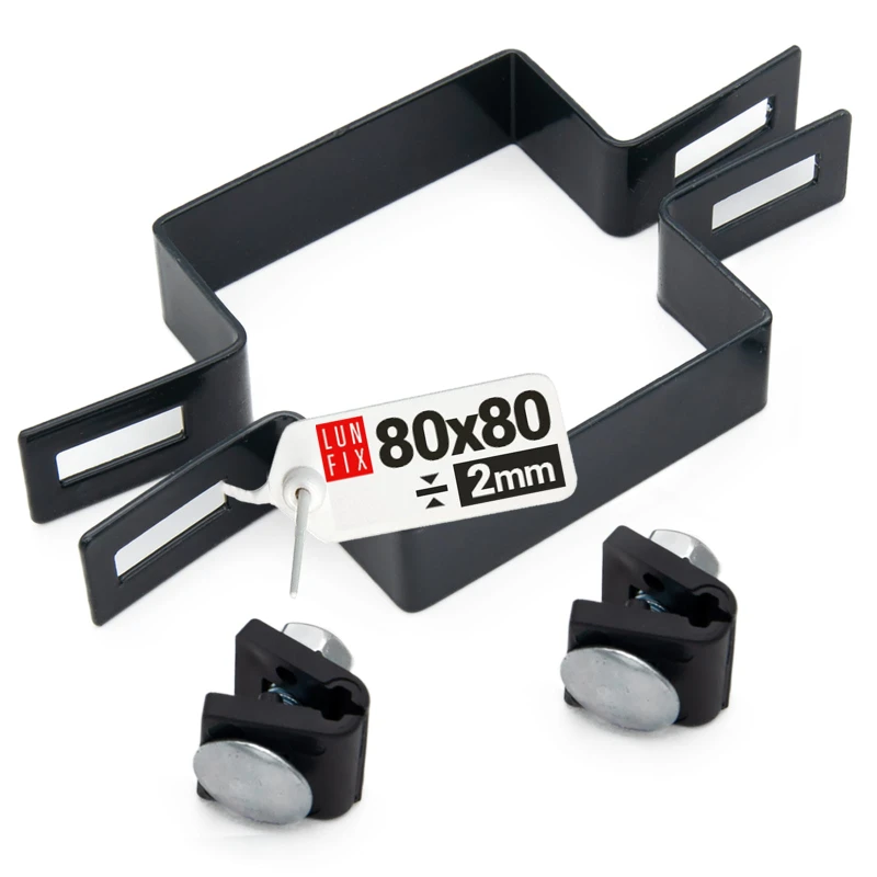 Mittelschelle Vierkant für 80x80 mm Pfosten Graphit