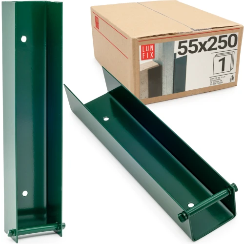 Befestigung für Zaunsockel 55x250 Grün