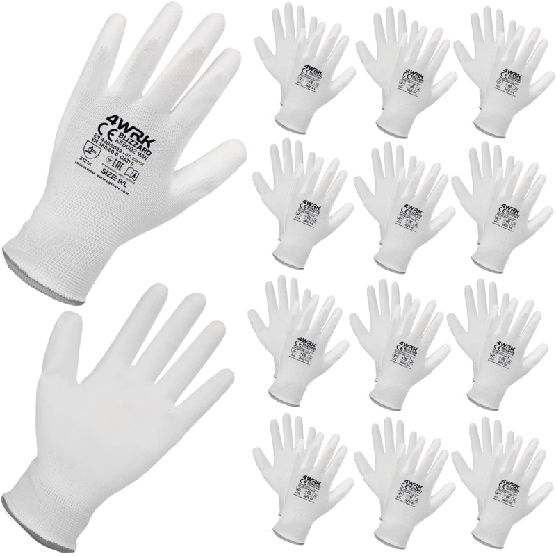 Nylon & Polyurethan Arbeitshandschuhe, Größe 8 M 12stk.