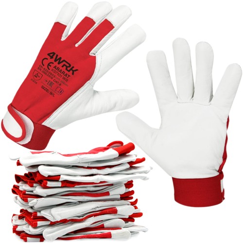 Gefütterte Montagehandschuhe Leder Größe, 10 XL 12stk.