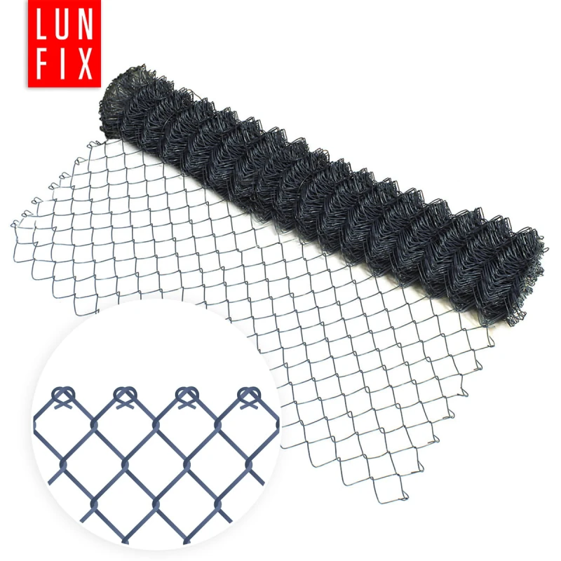 Siatka pleciona grafitowa 150cm oczko 62x62mm fi 2,5mm powlekana PVC 10mb