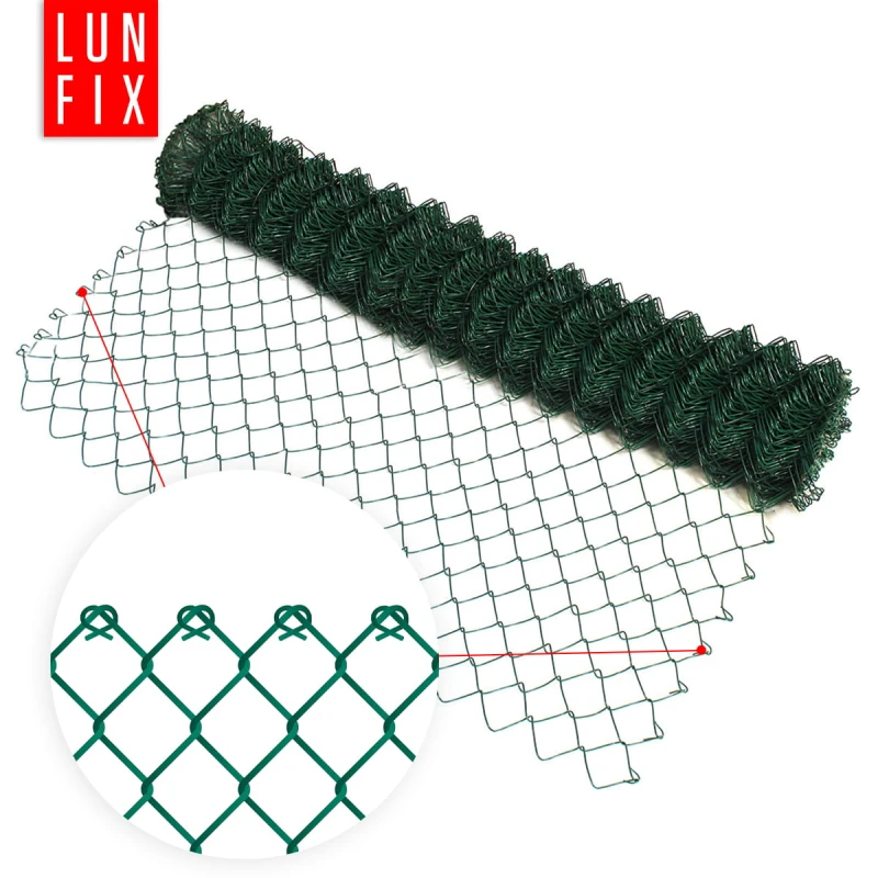 Siatka pleciona zielona 125cm oczko 50x50mm fi 2,5mm powlekana PVC 25mb
