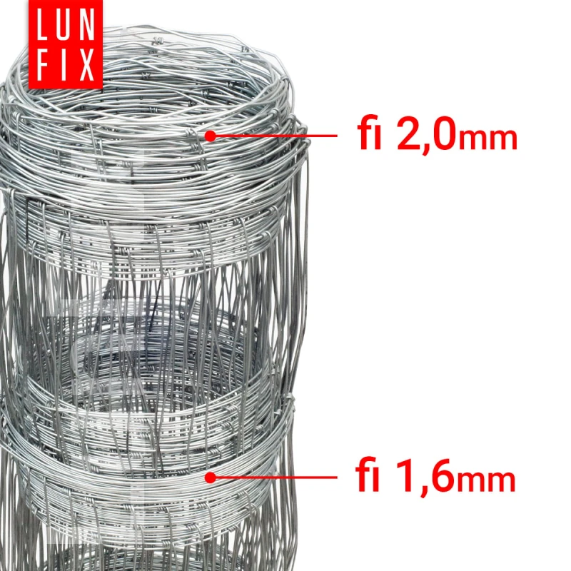 Forstzaun Wildzaun 120 cm Ø 2-1,6 mm verzinkt 50 lfm + 100 Stück Krampen gratis!