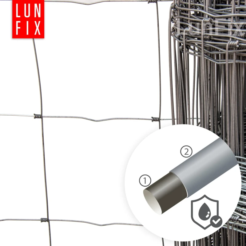 Forstzaun Wildzaun 120 cm Ø 2-1,6 mm verzinkt 50 lfm + 100 Stück Krampen gratis!