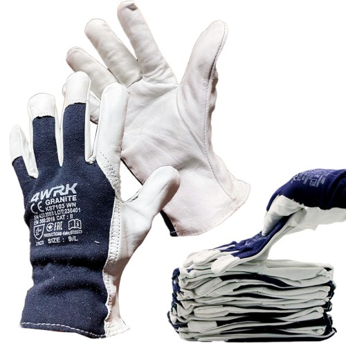 Textile Arbeitshandschuhe mit Ziegenleder Größe 8 M 12stk.