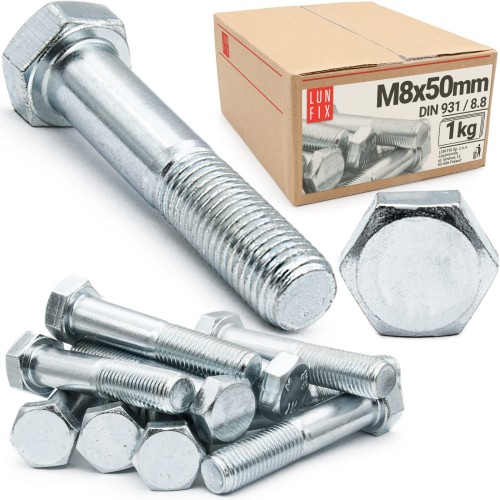 Sechskantschrauben M8x50 DIN 931 1 kg Teilgewinde Klasse 8.8