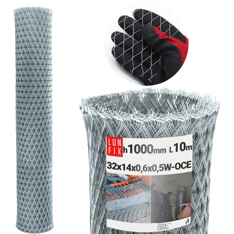 Unterputz-Metallgitter H1m L10m Streckmetall