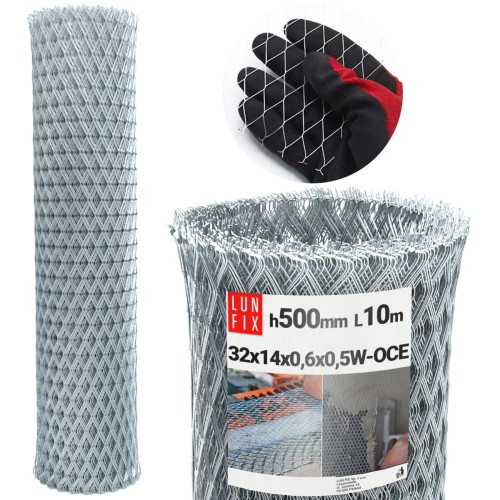 Unterputz-Metallgitter H0,5m L10m Streckmetall