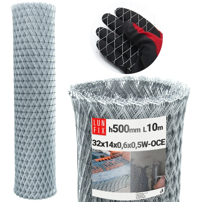 Unterputz-Metallgitter H0,5m L10m Streckmetall