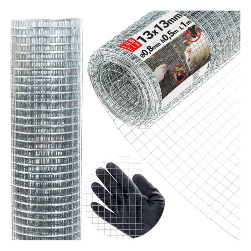 Wühlmausgitter Maulwurfgitter Kaninchendraht H0,5m L1m Maschenweite 13x13mm Ø0,8mm