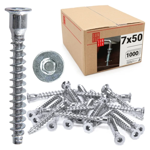 Confirmat Schrauben 7 x 50 mm 1000 Stück