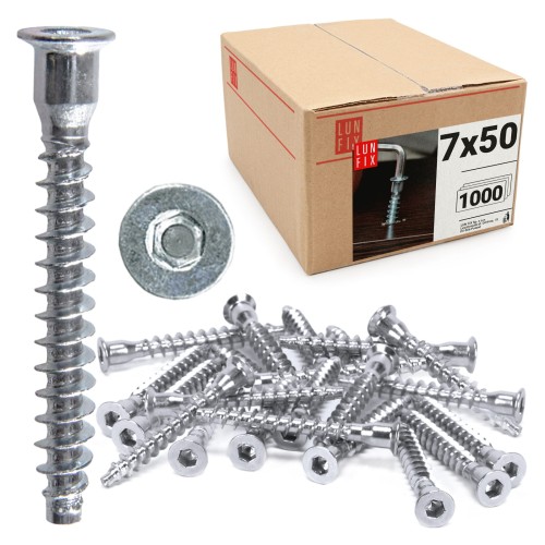 Confirmat Schrauben 7 x 50 mm 1000 Stück